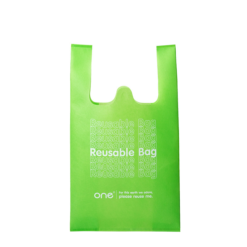 Non woven vest bag customized supermarket shopping handbag advertising gift waterproof T-shirt  bag 